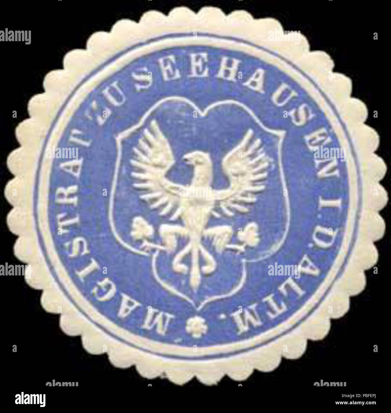 1489 Siegelmarke Magistrat zu Seehausen in der Altmark W0310608 Stock Photo