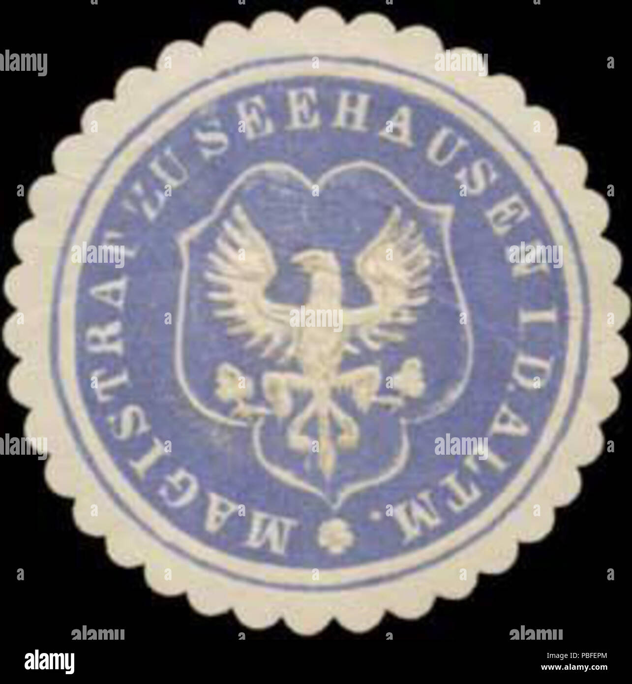 1489 Siegelmarke Magistrat zu Seehausen in der Altmark W0363311 Stock Photo