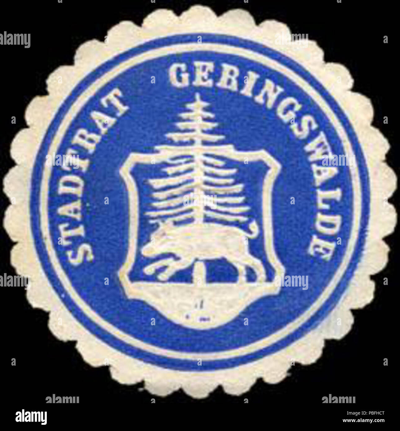 1524 Siegelmarke Stadtrat Geringswalde (Schwein) W0219594 Stock Photo