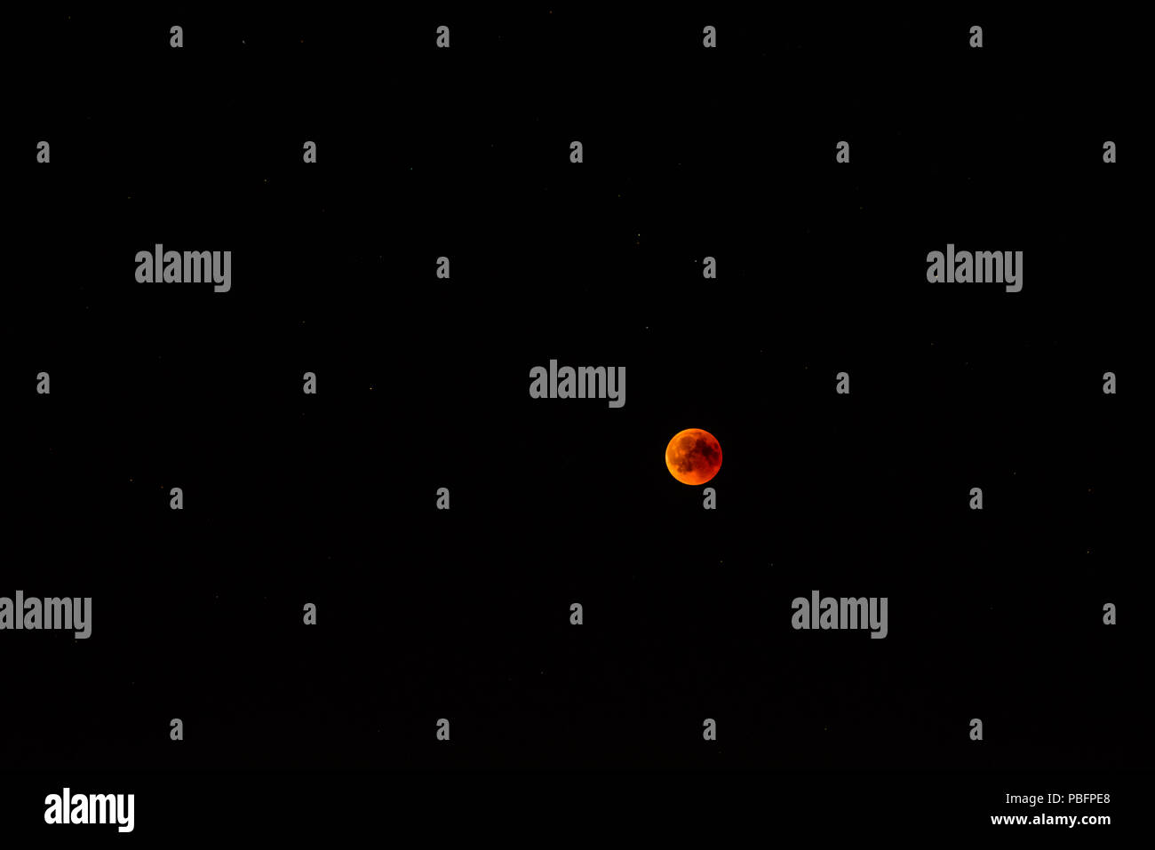 Total lunar eclipse 2018, 27. July in Germany Stock Photo