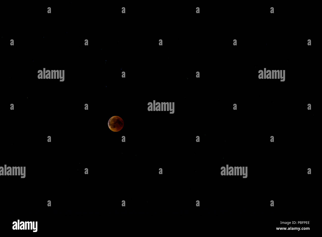 Total lunar eclipse 2018, 27. July in Germany Stock Photo