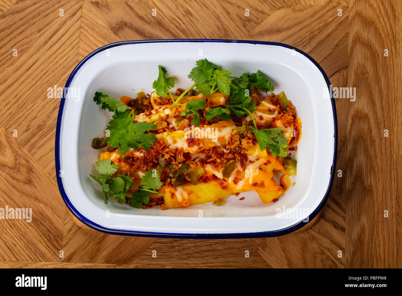 French fry with cheese sauce Stock Photo Alamy