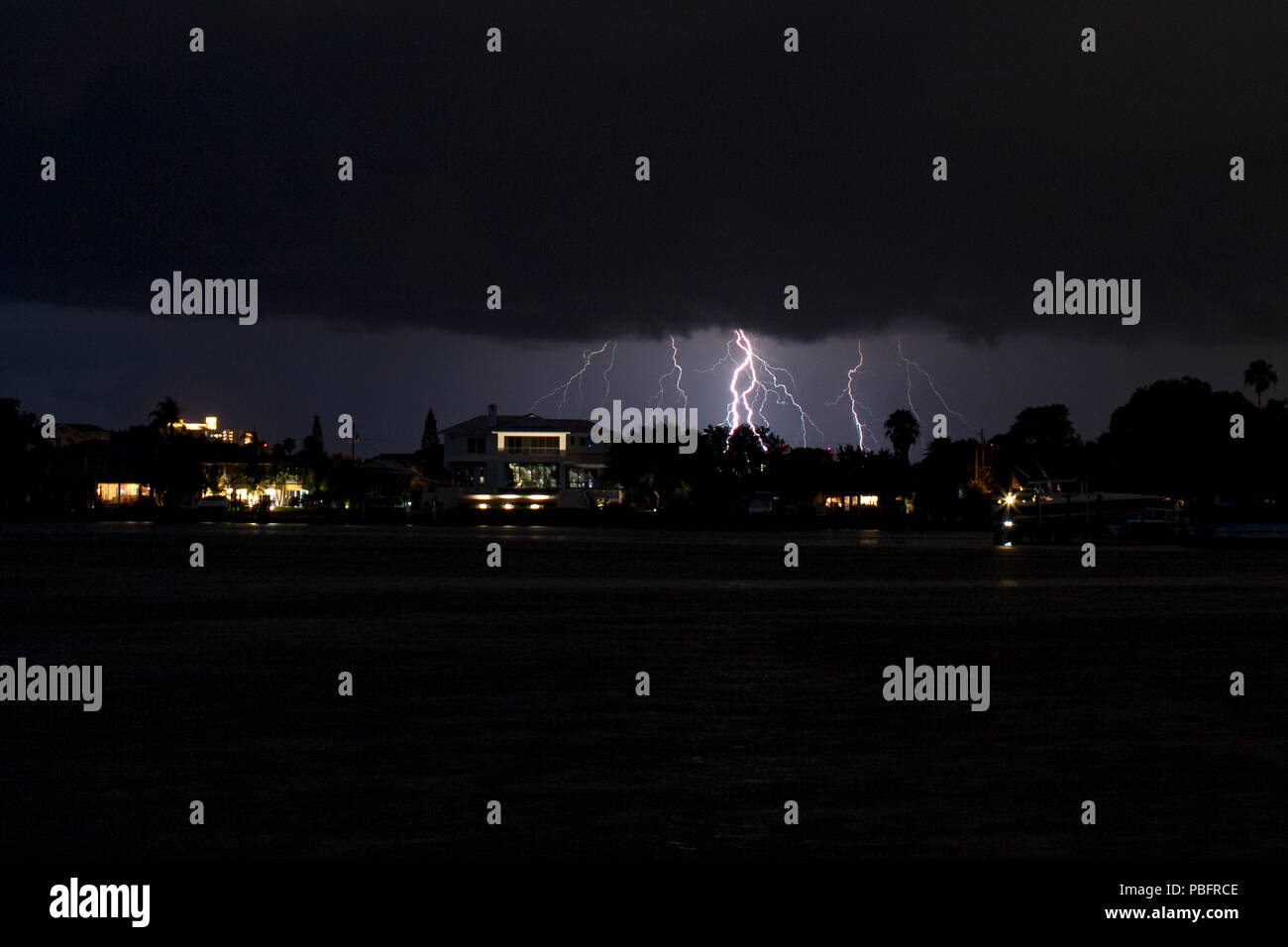 Thunder and Lightning over Indian Rocks Beach Stock Photo Alamy