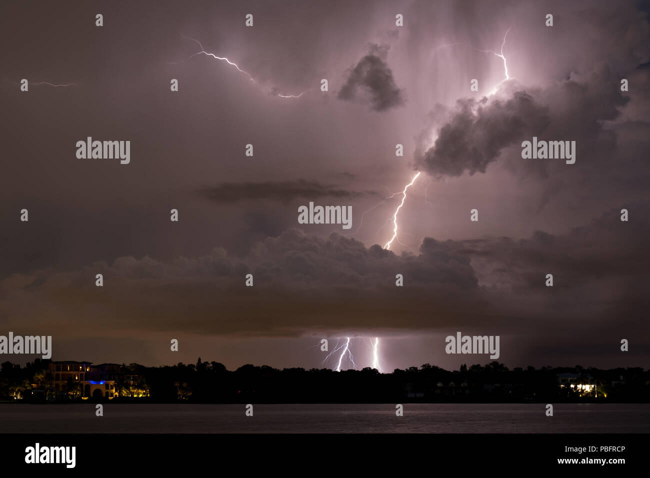 Thunder and Lightning over Indian Rocks Beach Stock Photo Alamy