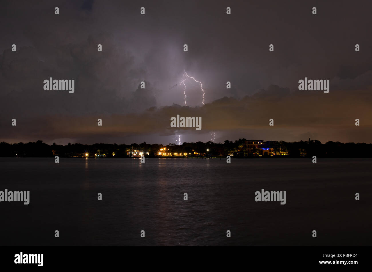 Thunder and Lightning over Indian Rocks Beach Stock Photo - Alamy