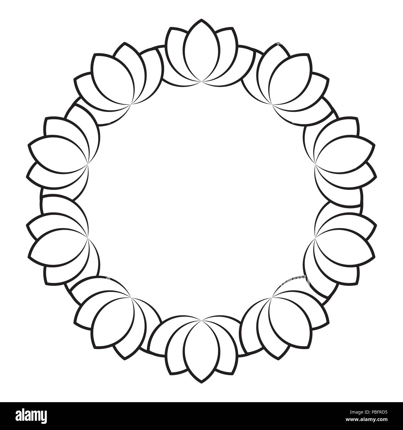 Set Of Black And White Hand Drawn Corner Floral Borders Design For