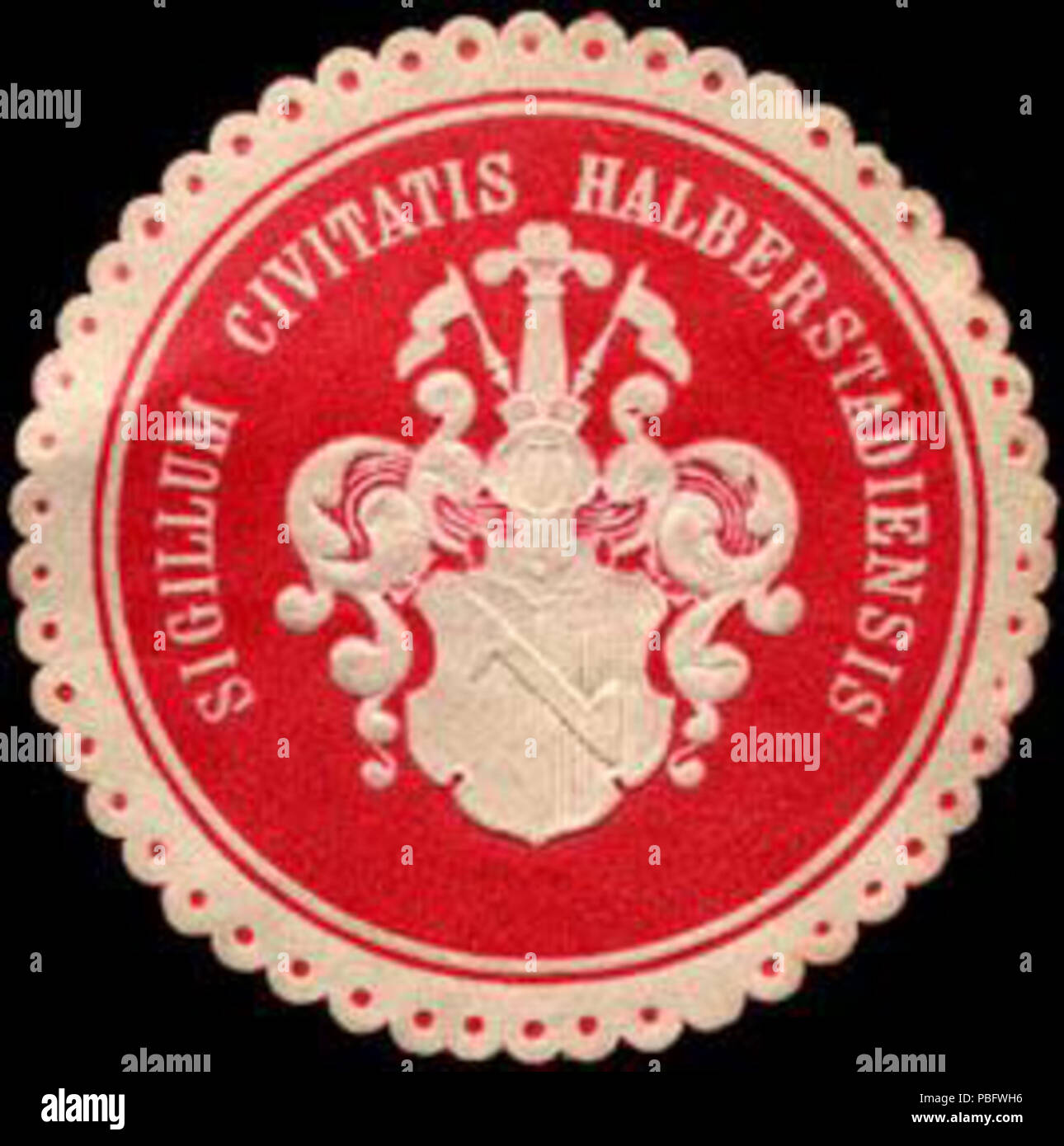 1512 Siegelmarke Sigillum Civitatis Halberstadiensis W0216869 Stock