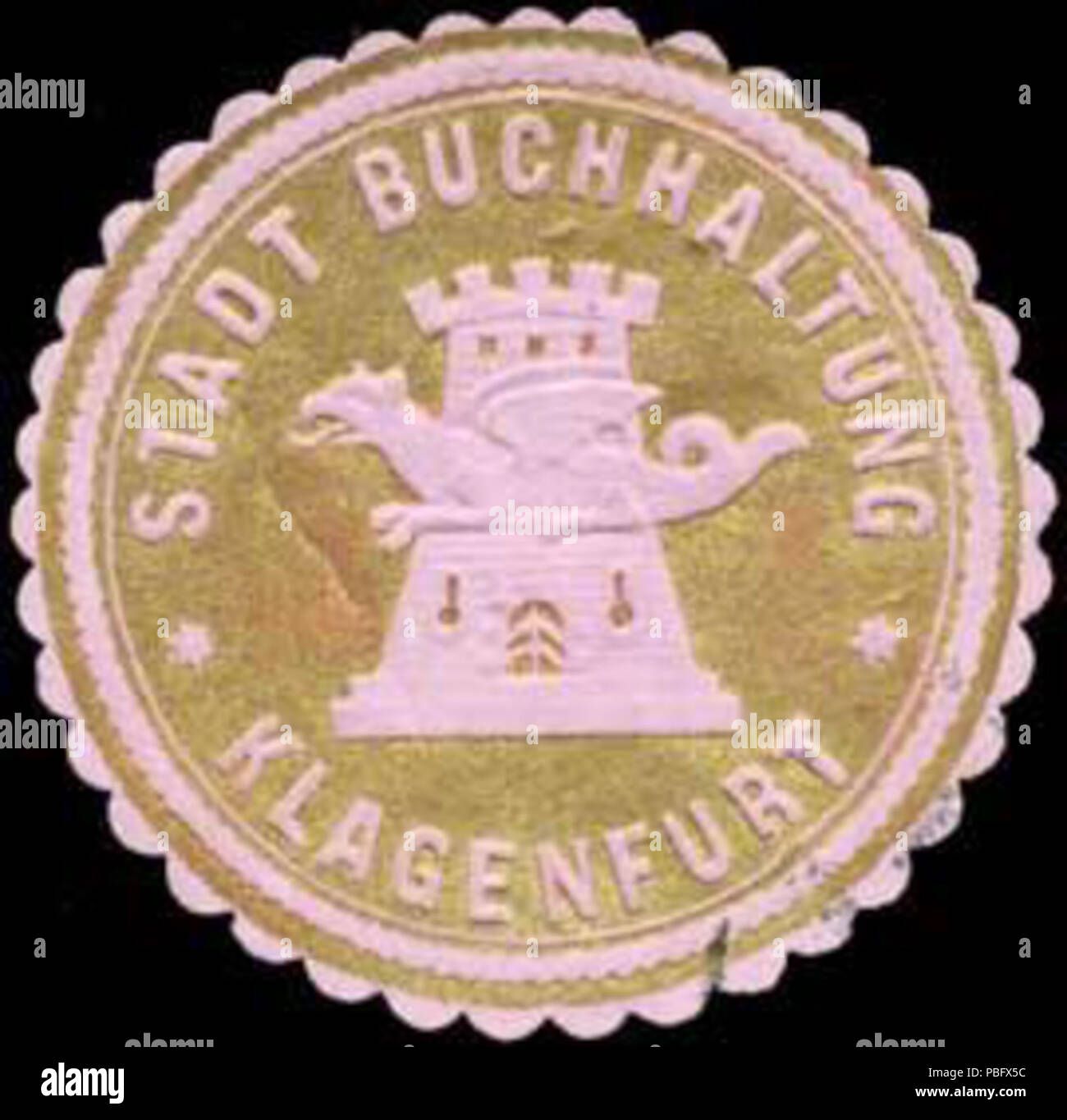 1514 Siegelmarke Stadt Buchhaltung Klagenfurt W0318500 Stock Photo