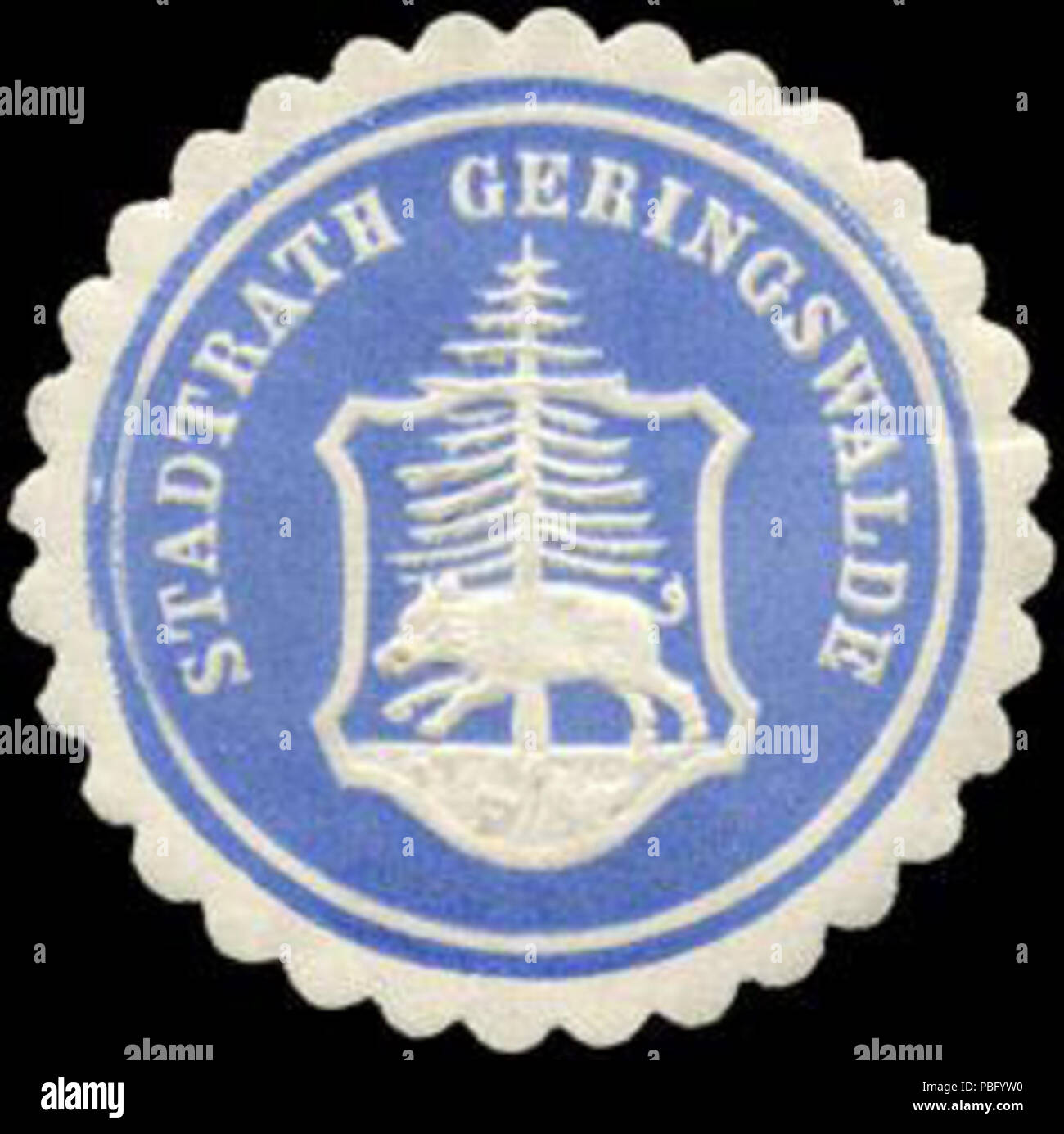 1526 Siegelmarke Stadtrath Geringswalde (Schwein) W0226398 Stock Photo