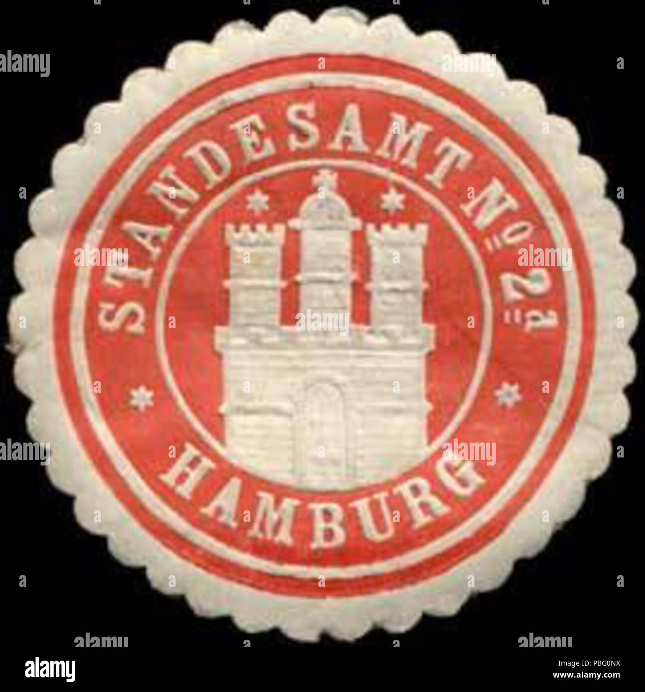 1529 Siegelmarke Standesamt No. 2a W0307382 Stock Photo