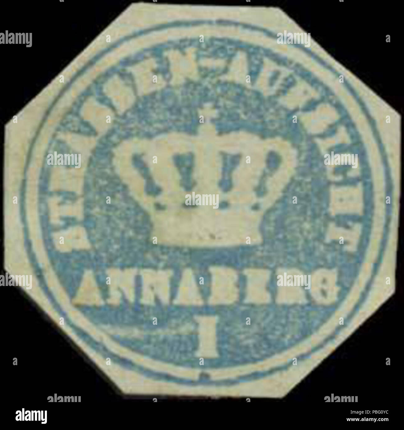 1530 Siegelmarke Strassen-Aufsicht Annaberg W0383435 Stock Photo