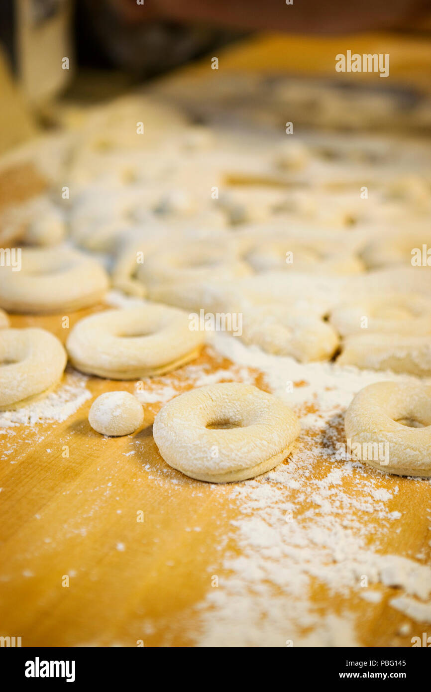 Fresh doughnuts made by hand Stock Photo Alamy