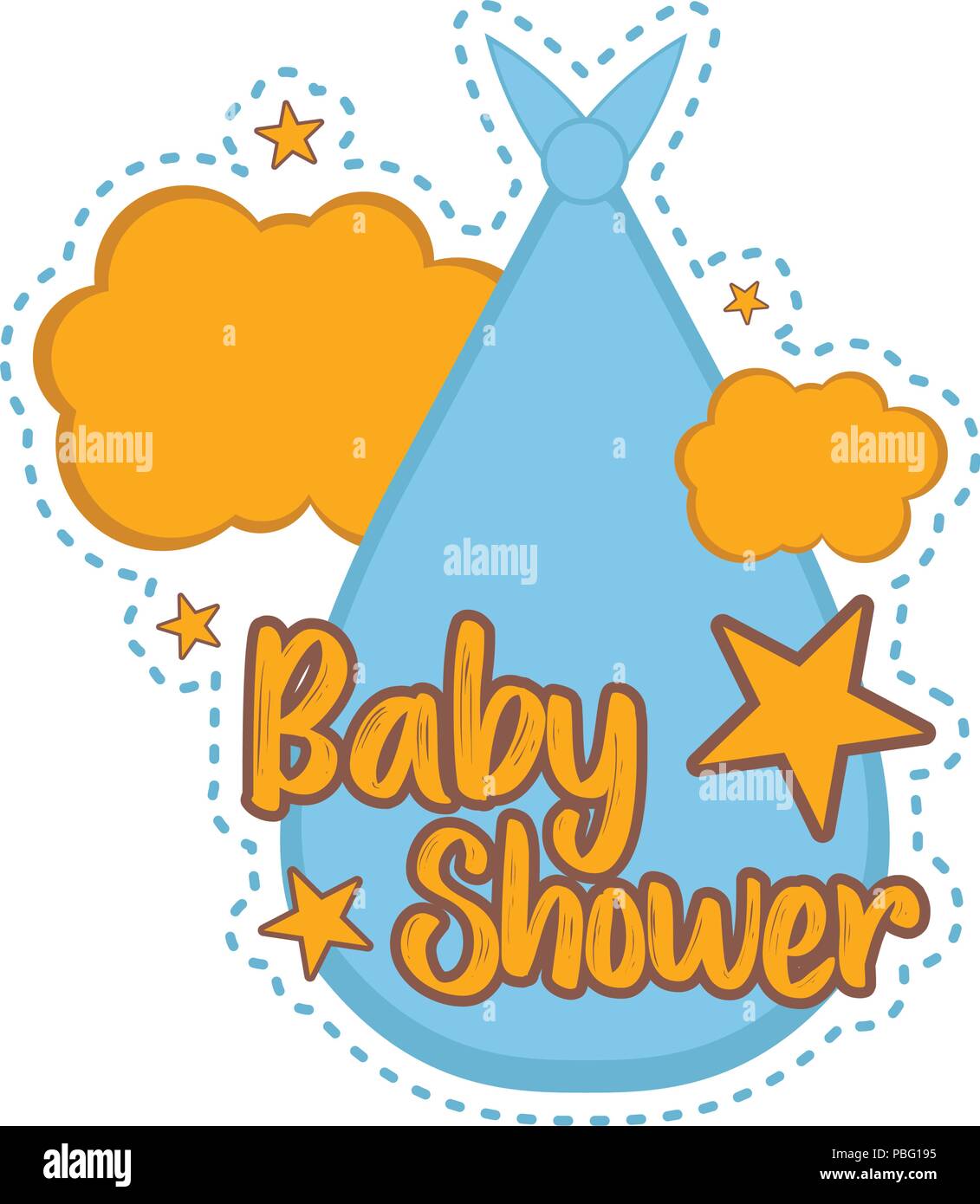 Baby shower label with a stork carry bag Stock Vector Image & Art - Alamy