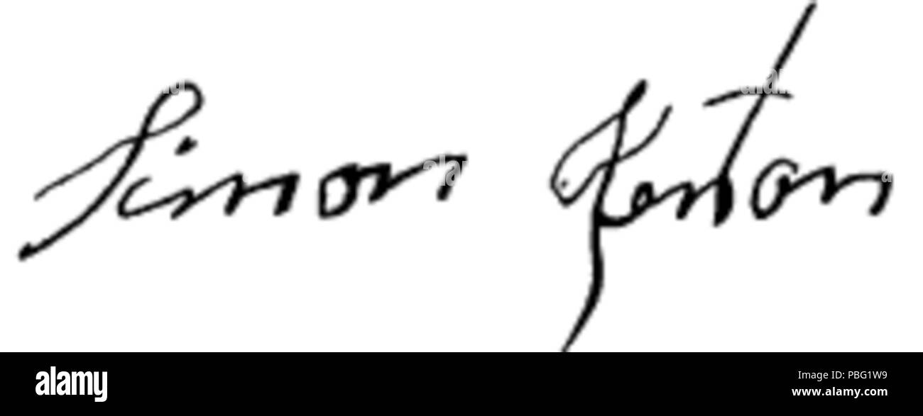 1538 Simon Kenton Signature Stock Photo