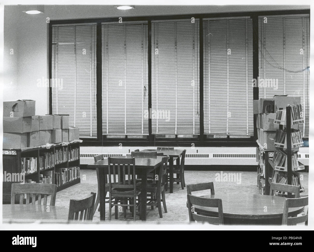 1562 St. Agnes, Unboxing the reading room (NYPL b11524053-1253105) Stock Photo