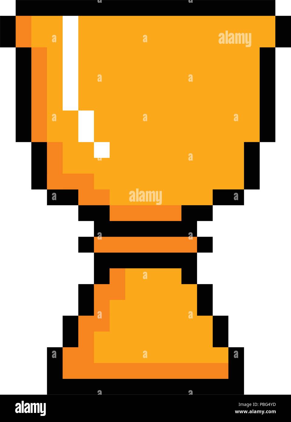 Isolated pixelated golden trophy icon Stock Vector Image & Art - Alamy