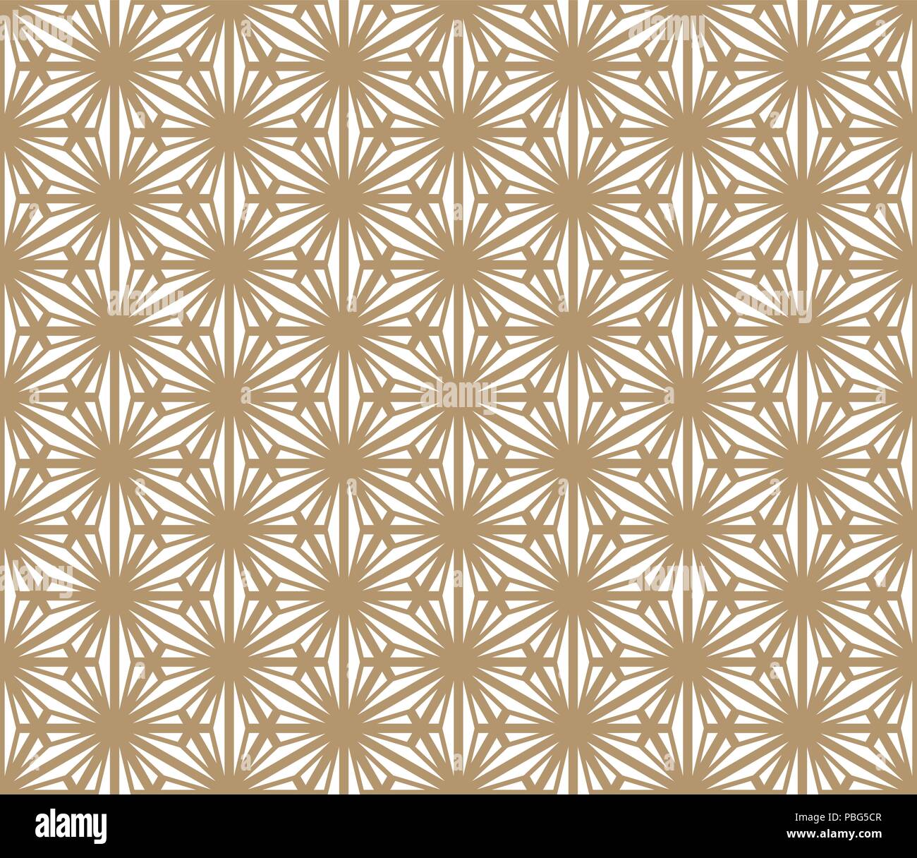 Seamless pattern based on Japanese ornament Kumiko.Golden color.Hexagon ...
