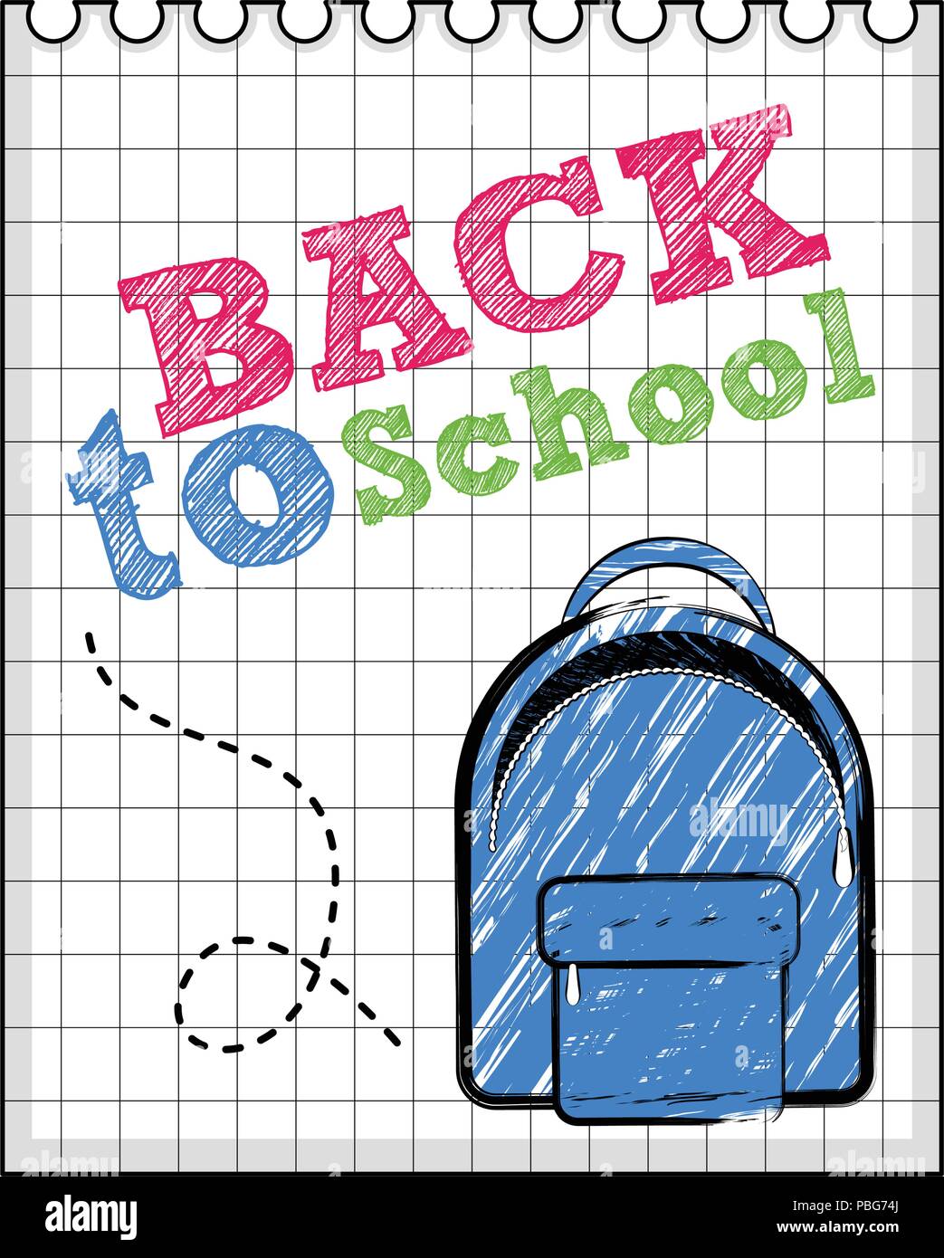 School bag colorful items Stock Vector Images - Alamy