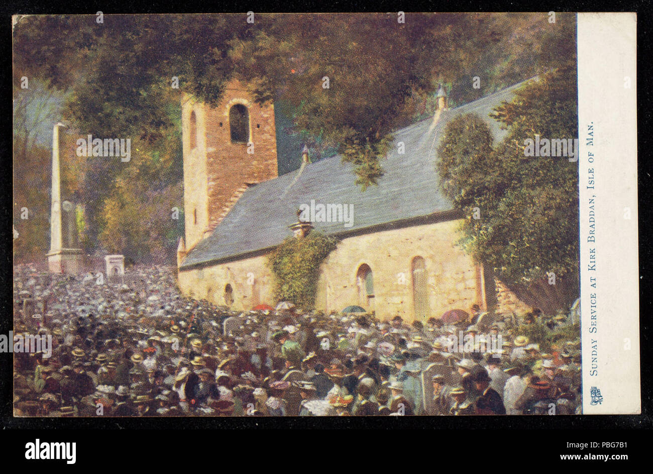 1584 Sunday Service at Kirk Braddan, Isle of Mann. (NBY 444189) Stock Photo