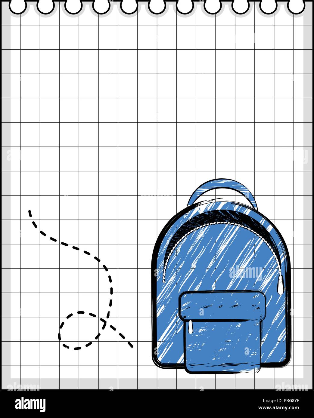 Paper with a sketch of a bag. Back to school Stock Vector Image & Art ...