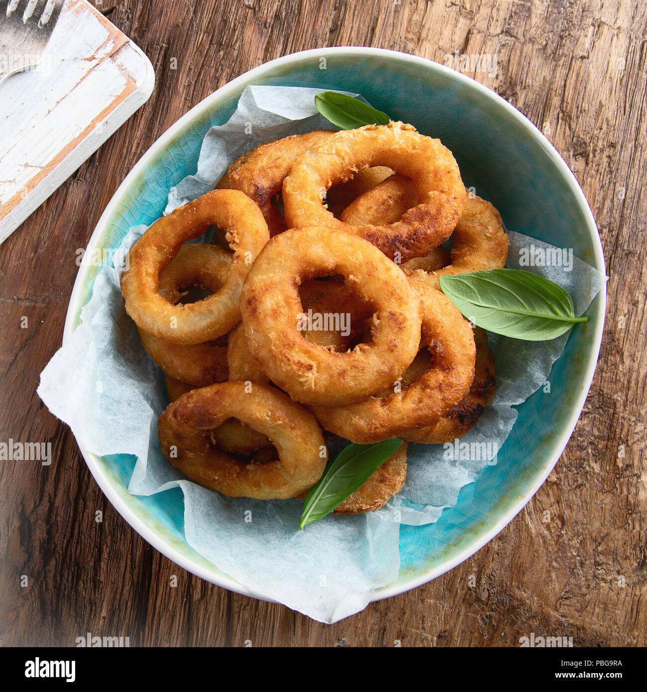 Breaded onion rings top view hi-res stock photography and images - Alamy
