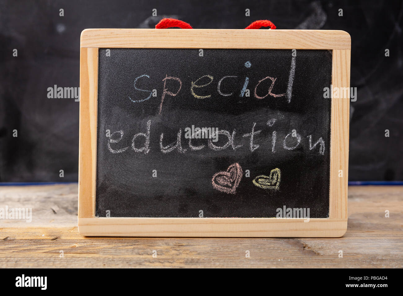 Special education text drawing on blackboard with frame Stock Photo