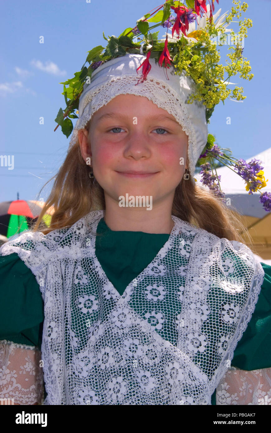 Dutch girl, World Beat Festival, Riverfront Park, Salem, Oregon Stock