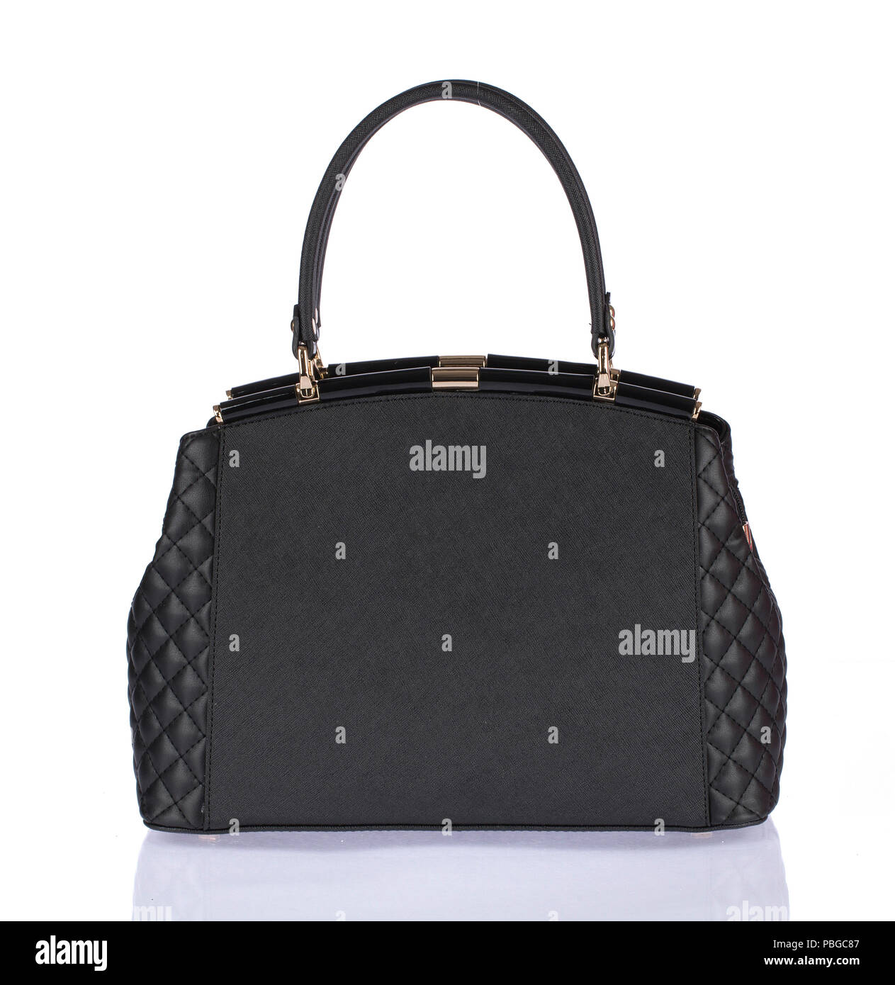 Elegant women black bag isolated on white background Stock Photo Alamy