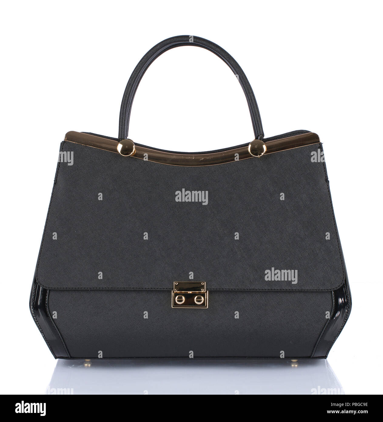 Elegant women black bag isolated on white background Stock Photo Alamy