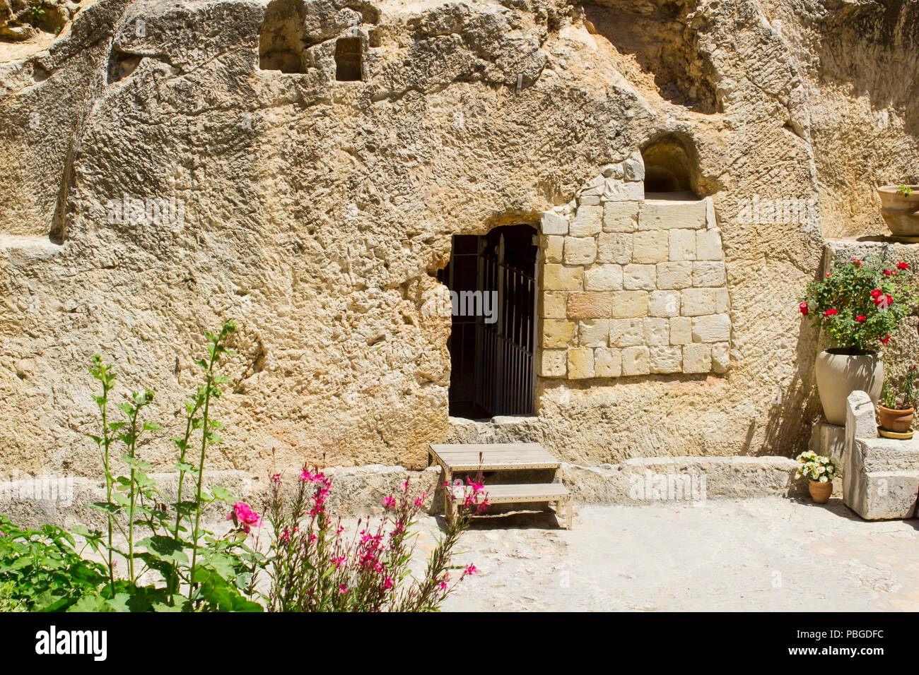 May 2018 The Garden Tomb or Sepulchre in Jerusalem Israel the traditional burial place of Jesus Christ and the scene of his glorious resurrection Stock Photo