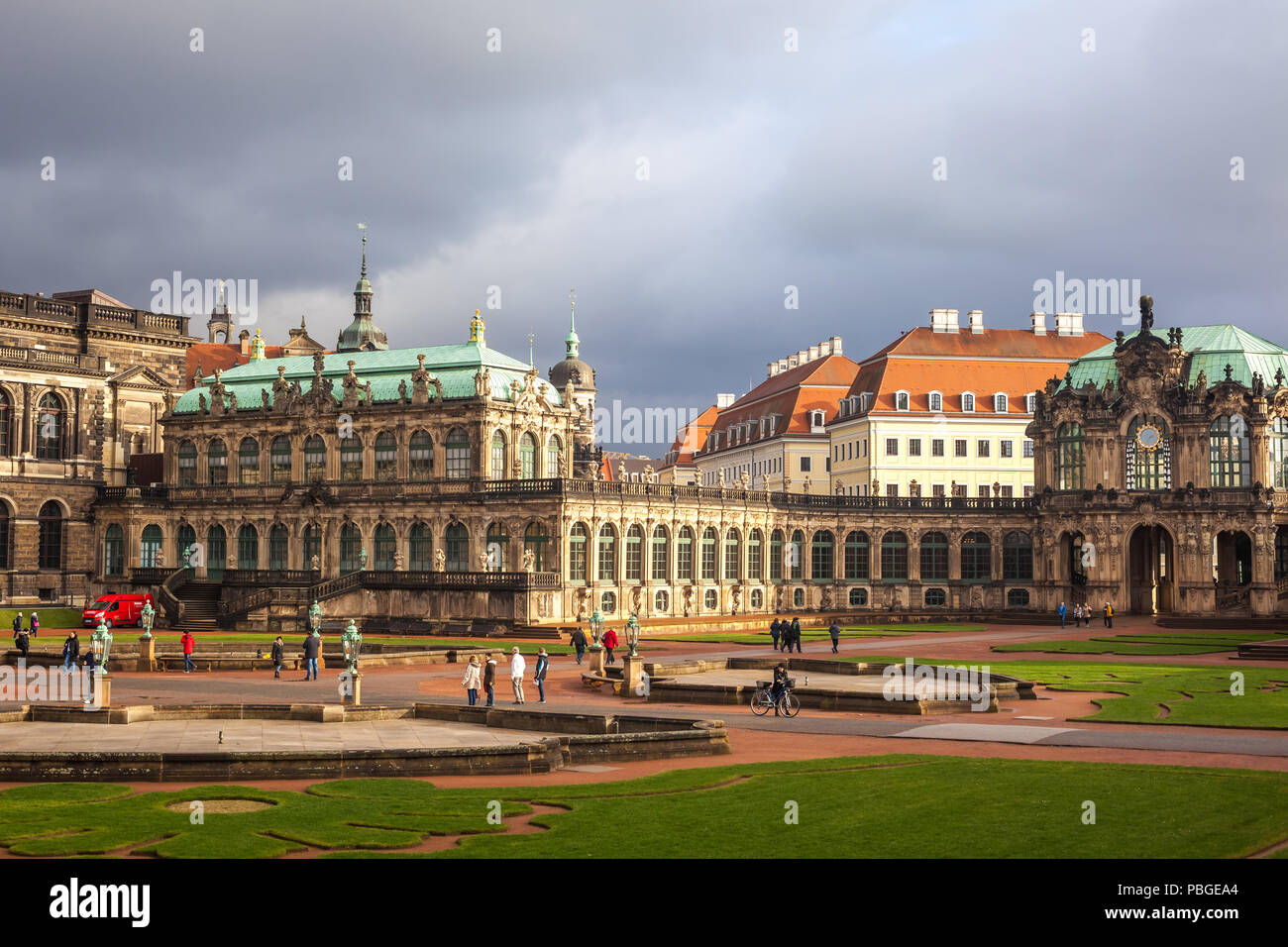 22.01.2018 Dresden, Germany - Zwinger Palace (architect Matthaus Poppelmann) - royal palace since 17 century in Dresden. Stock Photo