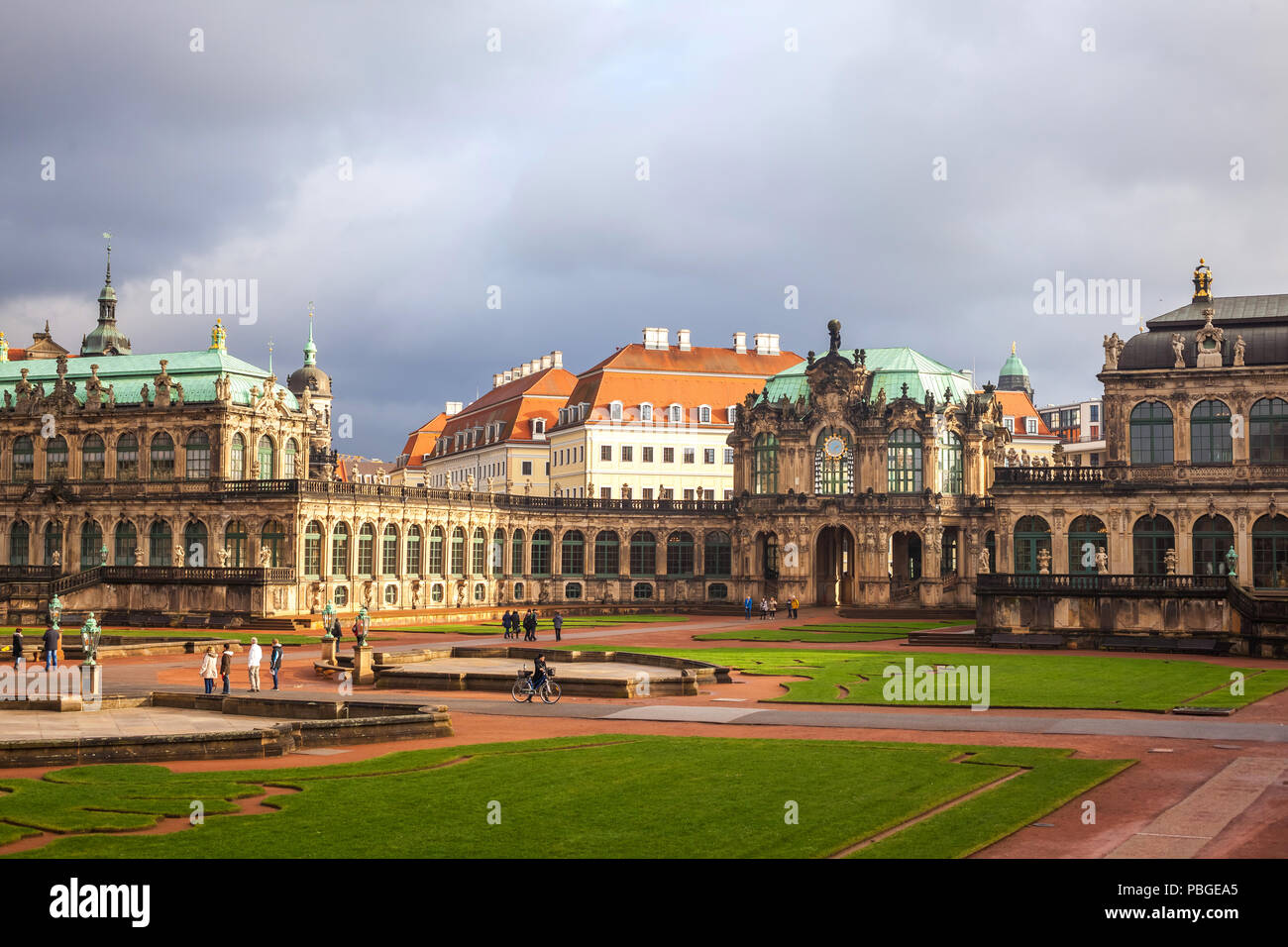 22.01.2018 Dresden, Germany - Zwinger Palace (architect Matthaus Poppelmann) - royal palace since 17 century in Dresden. Stock Photo