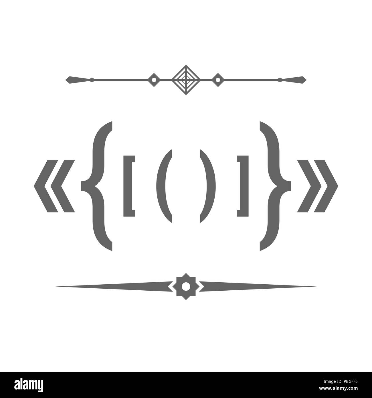 Text Dividers, Quotes, Brackets and Parentheses. Design Elements Set ...