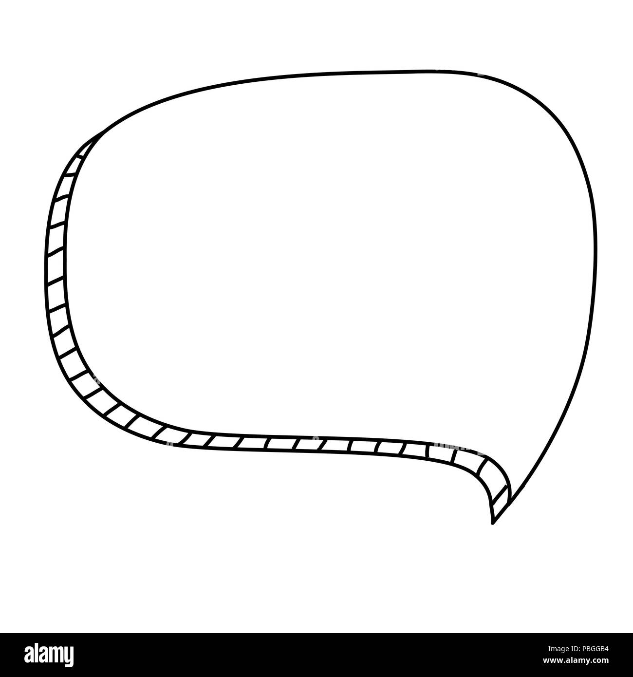Hand drawn speech bubbles isolated on white icon Stock Vector Image ...