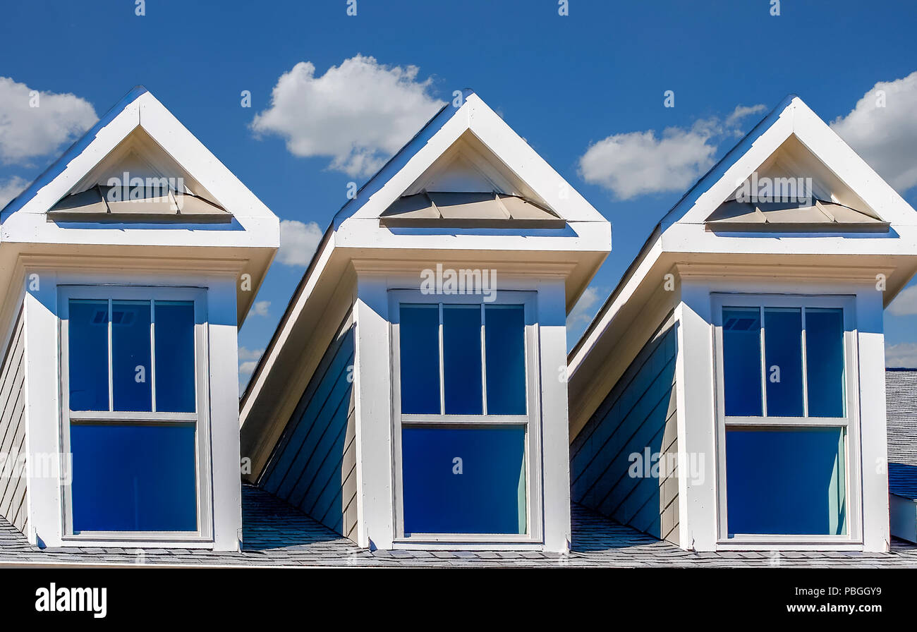 Three Dormer Attic Windows Stock Photos Three Dormer Attic
