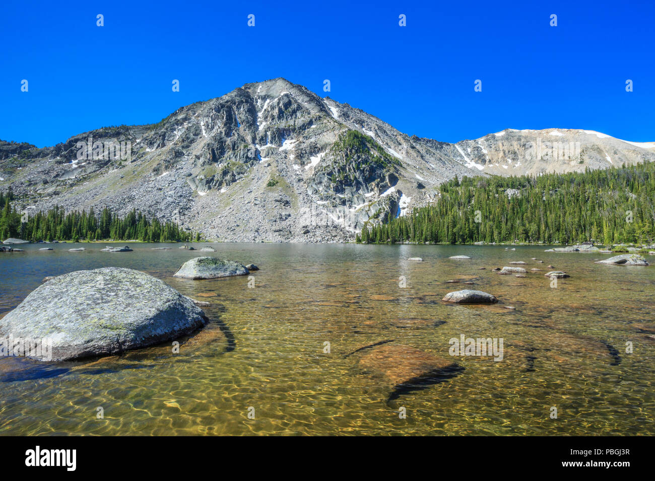 crescent lake in the pioneer mountains near melrose, montana Stock