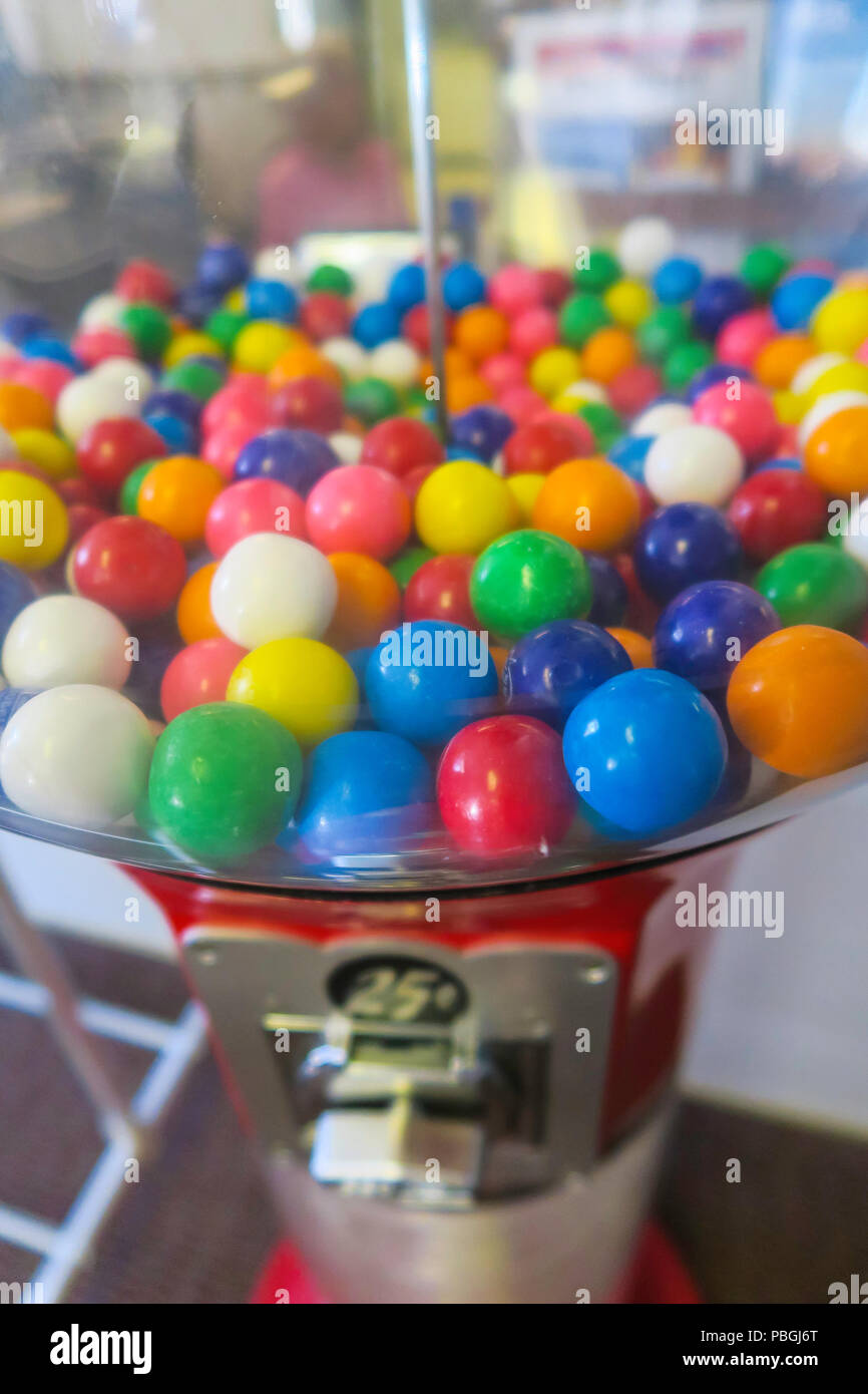 Colorful Gumball Machine, USA Stock Photo