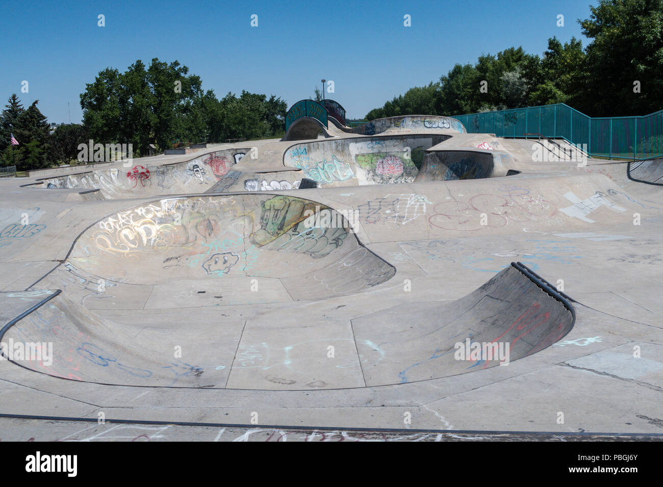 Riverside River Yard Skateboard Bowl, Great Fall, Montana, USA Stock Photo  - Alamy