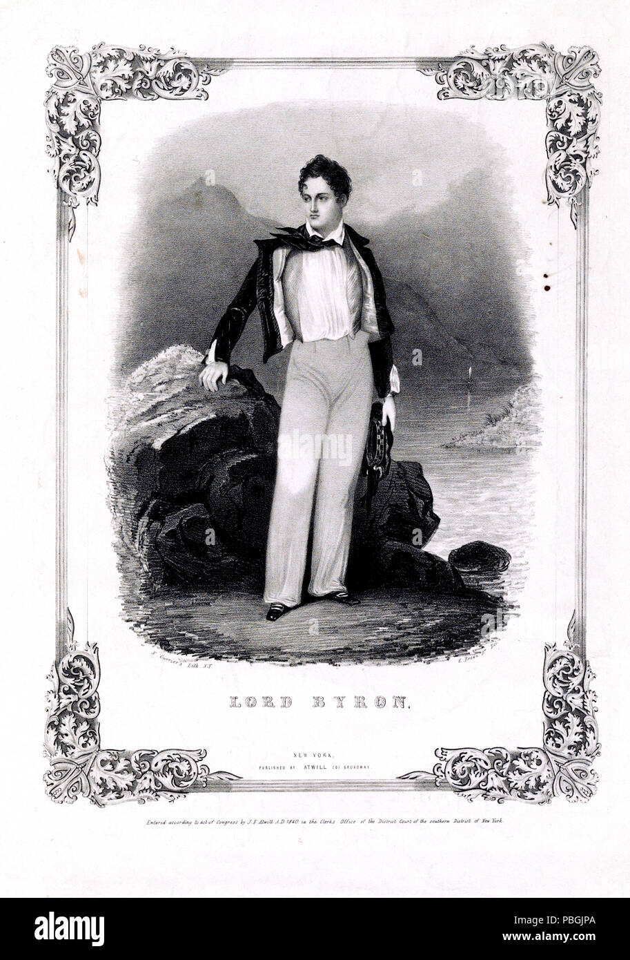 English Poet George Gordon Byron (Lord Byron) Stock Photo