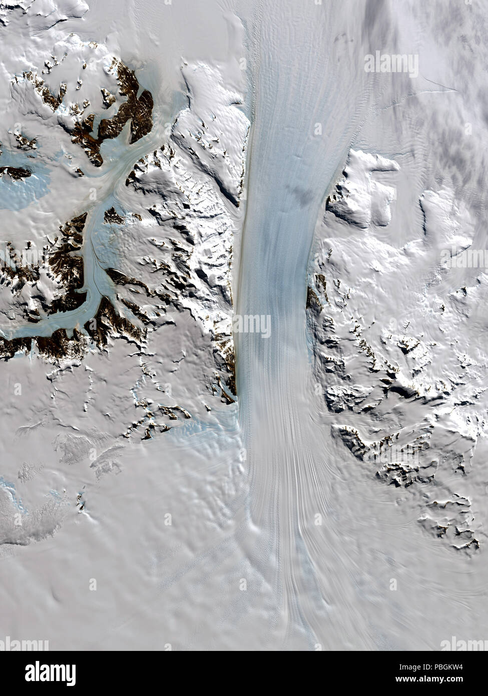 In the spring of 2007, NASA and the U.S. Geological Survey (USGS) announced the release of an unprecedented image of Antarctica: the Landsat Image Mosaic of Antarctica (LIMA). Stock Photo