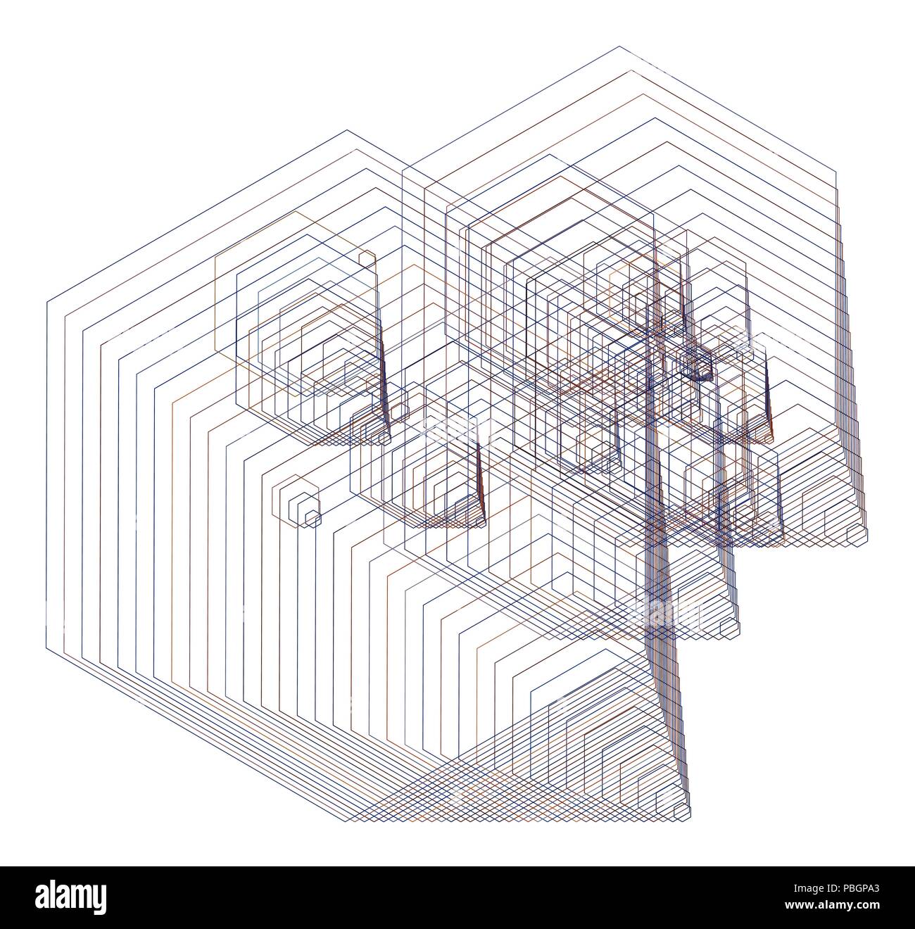 Shape of hexagon, abstract geometric background pattern. Vector