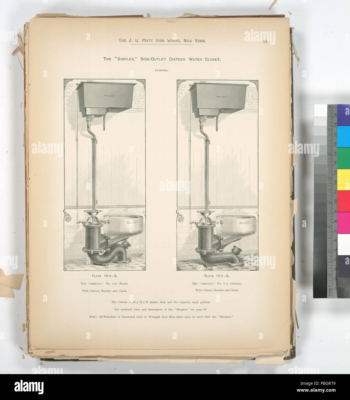 1610 The 'Simplex,' Side-Outlet Cistern Water Closet. Patented (NYPL b15260162-487398) Stock Photo