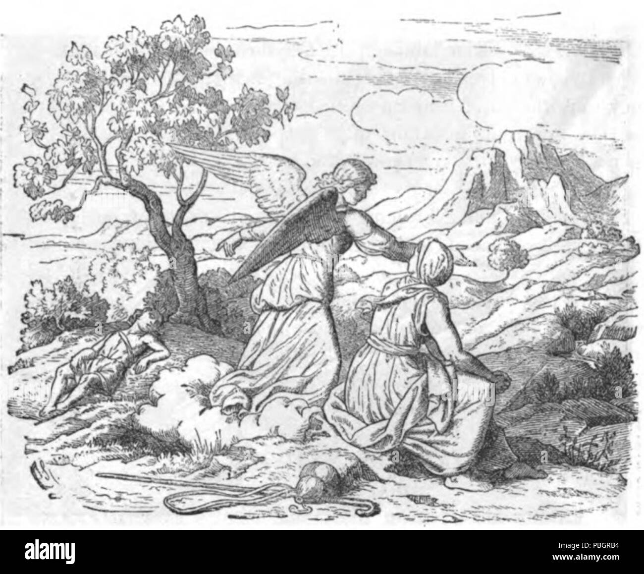 Hagar and angel Black and White Stock Photos & Images Alamy