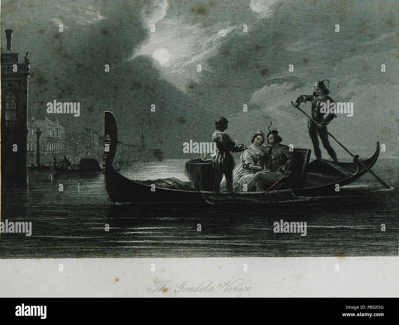 1639 The gondola, Venice - Byron George Gordon Lord - 1849 Stock Photo