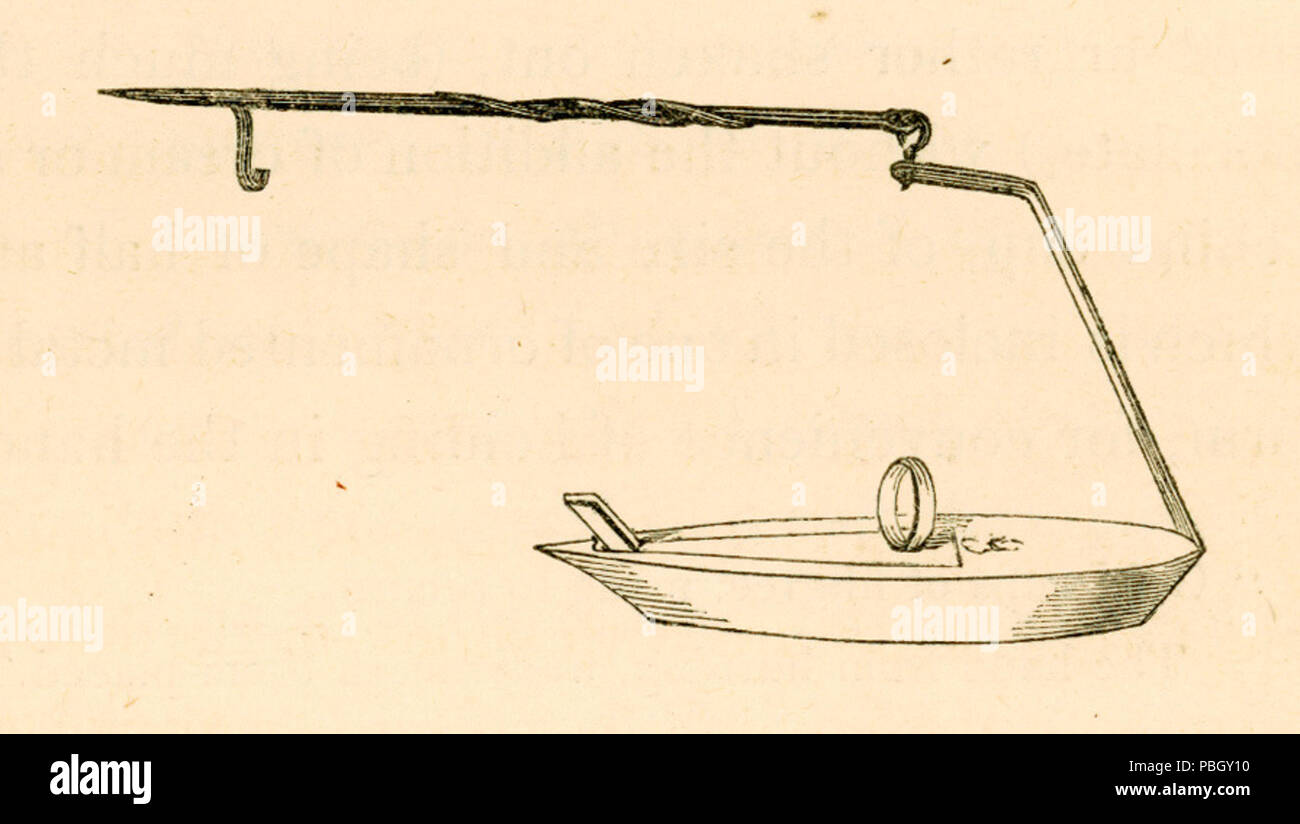 1649 The lamps here are of tin or earthenware, and of the beautiful forms used by the Greeks and Romans - Fellows Charles - 1839 Stock Photo