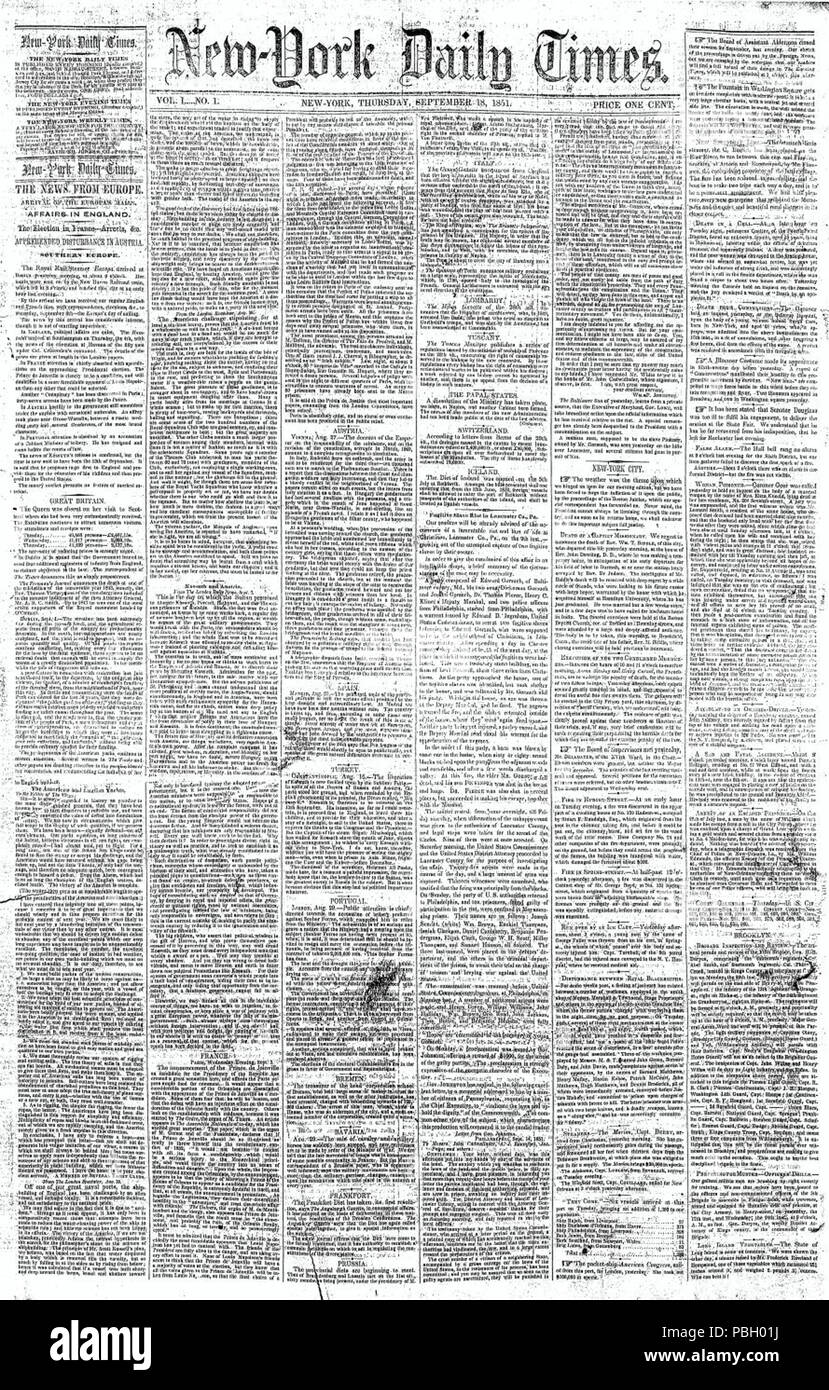 First Issue Nyt First new newspaper hi-res stock photography and images - Alamy