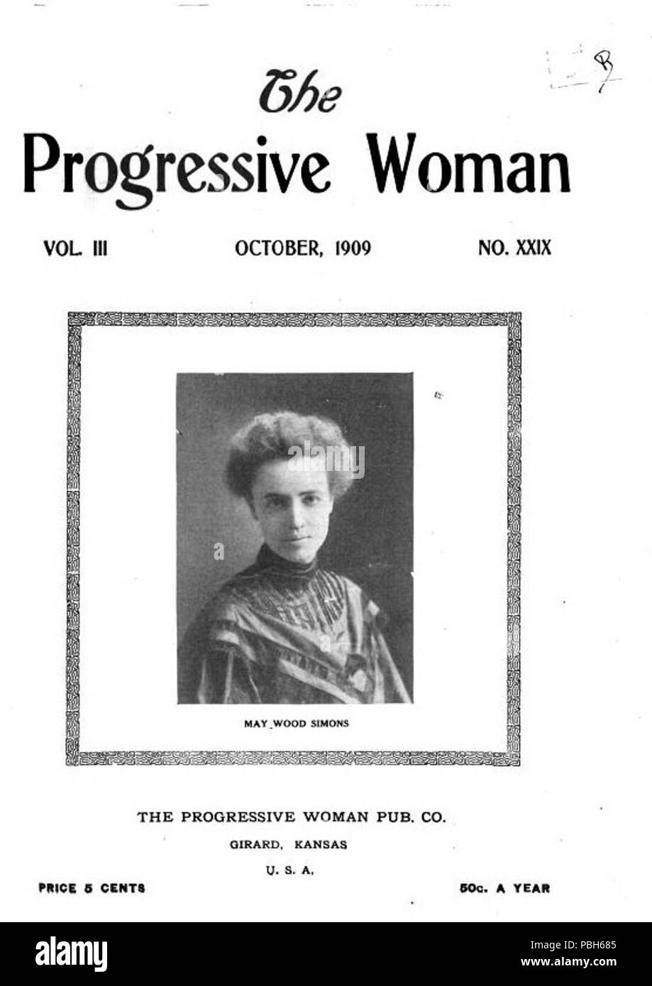 1691 The Progressive Woman magazine cover October 1909 Stock Photo