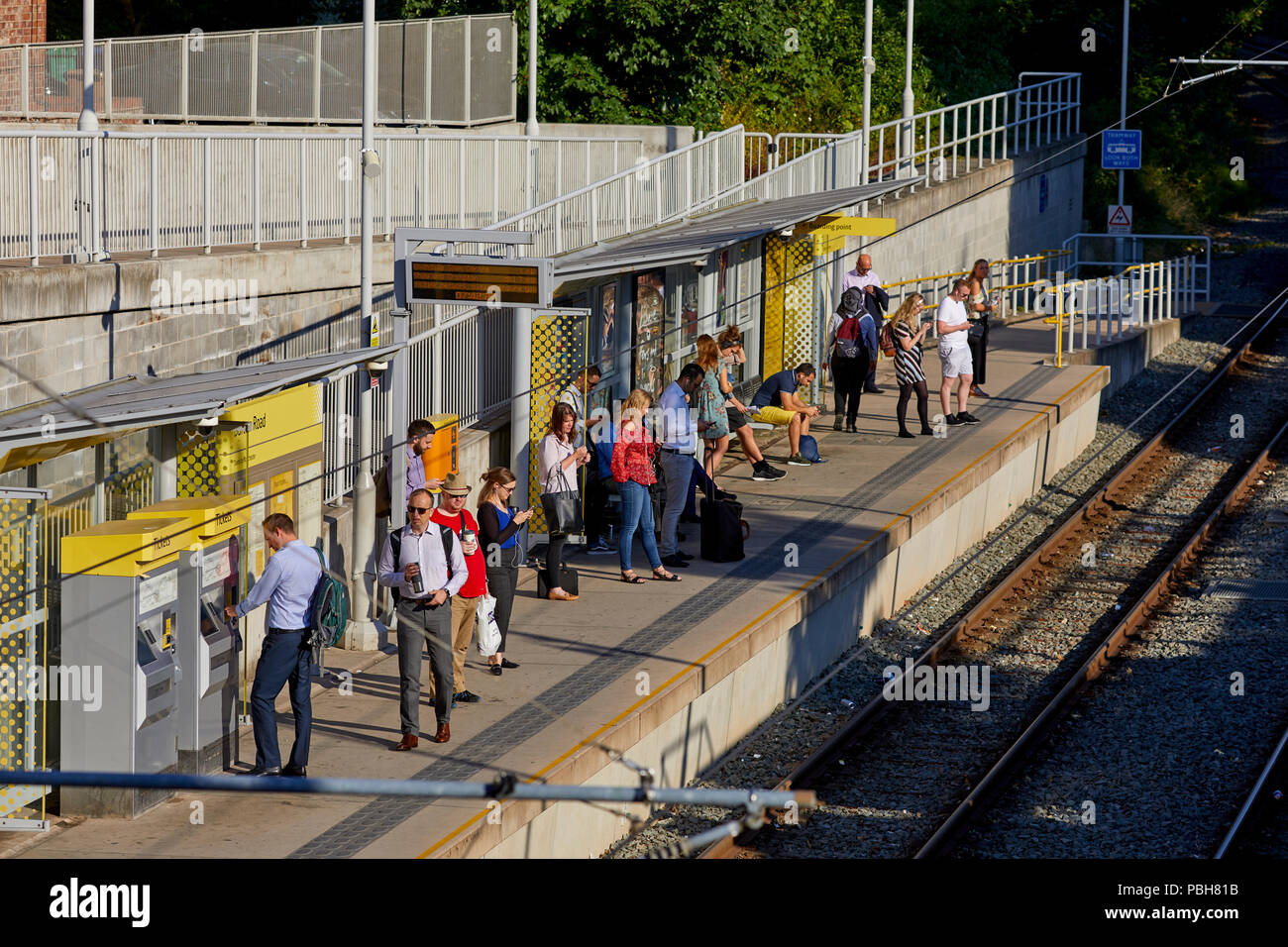 Burton Road Metrolink tram stop in Didsbury, south Manchester Stock Photo -  Alamy