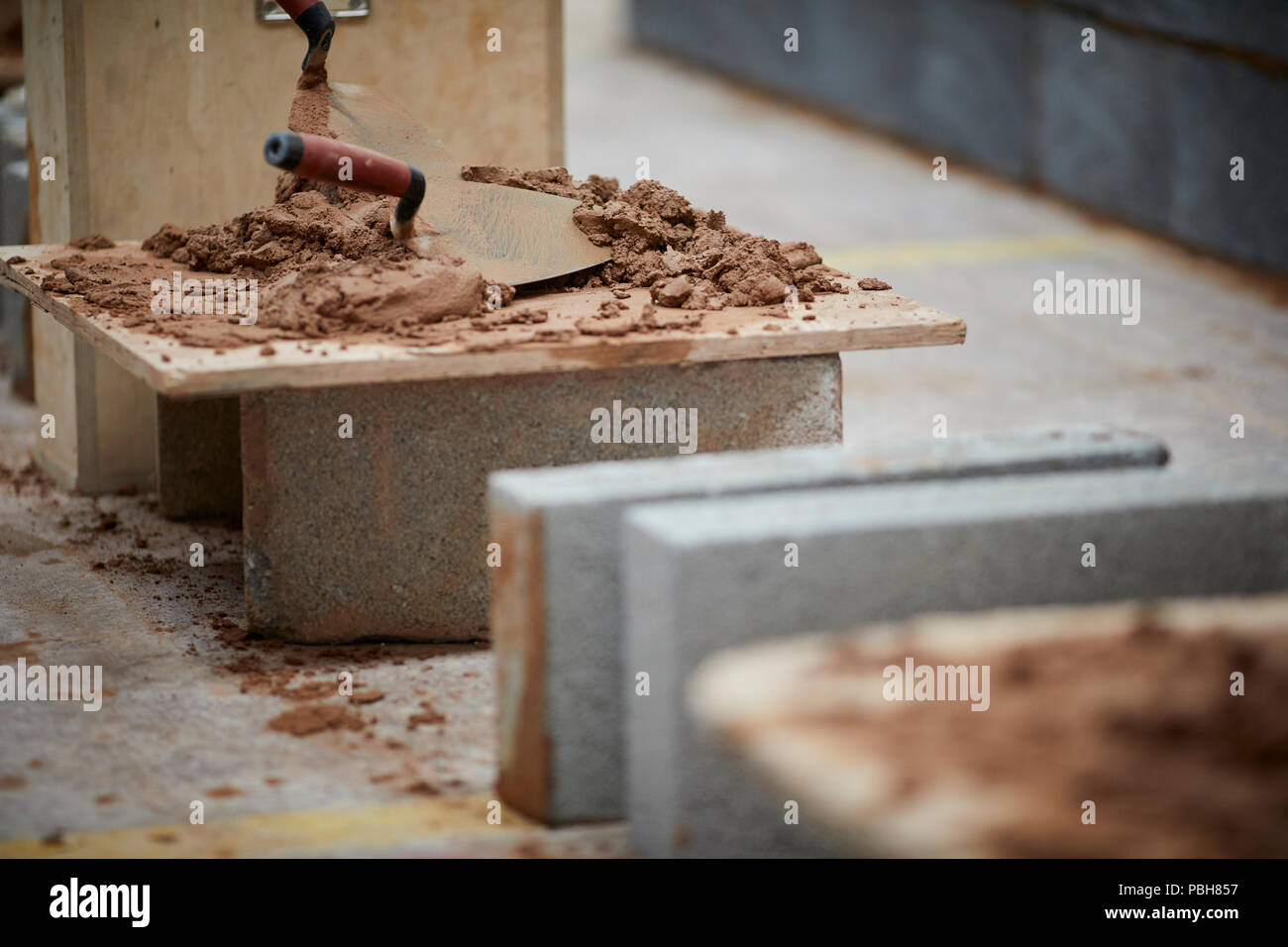 Tools of the trade for builders, bricklayers, homebuilders. a trowel in