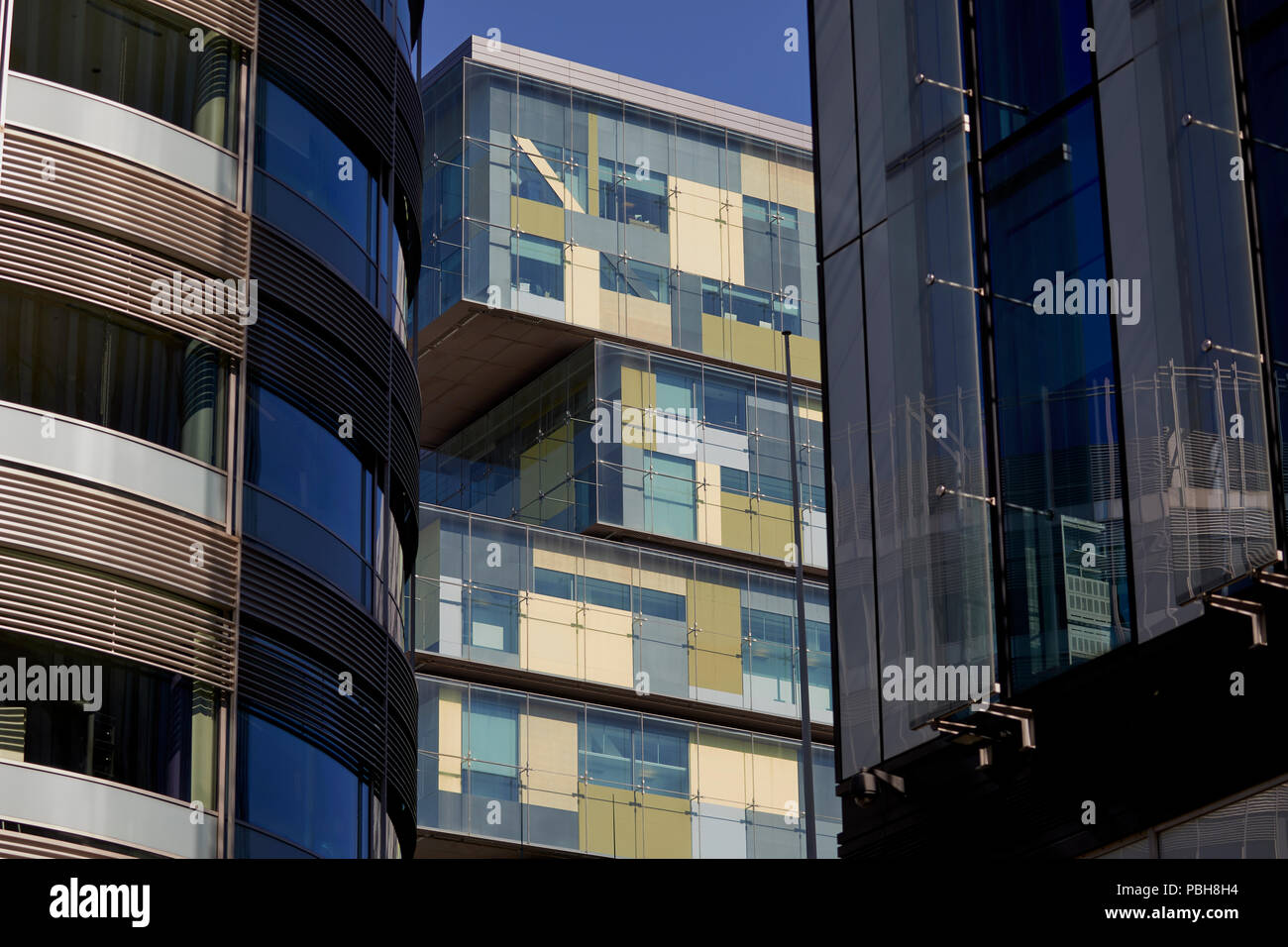 Spinningfields, Manchester city centre Manchester Civil Justice Centre high rise court in modern building by architects Denton Corker Marshall Stock Photo